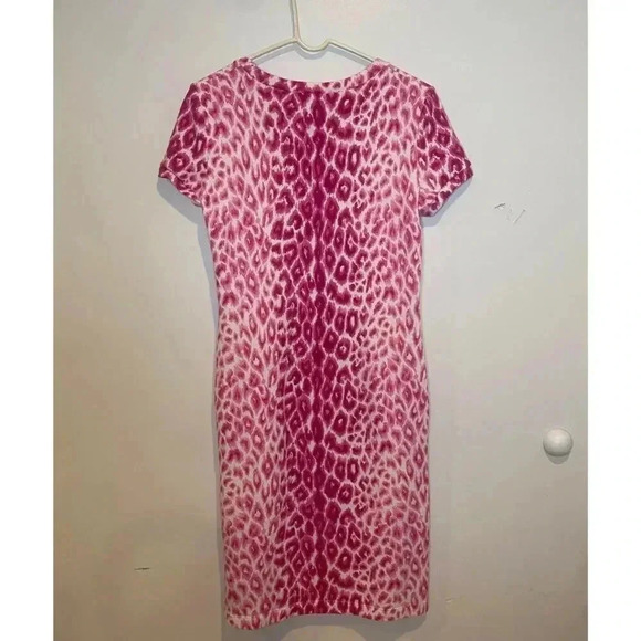 Vintage Moschino Cheap & Chic Pink Leopard Knit Wool Dress - Picture 3 of 7